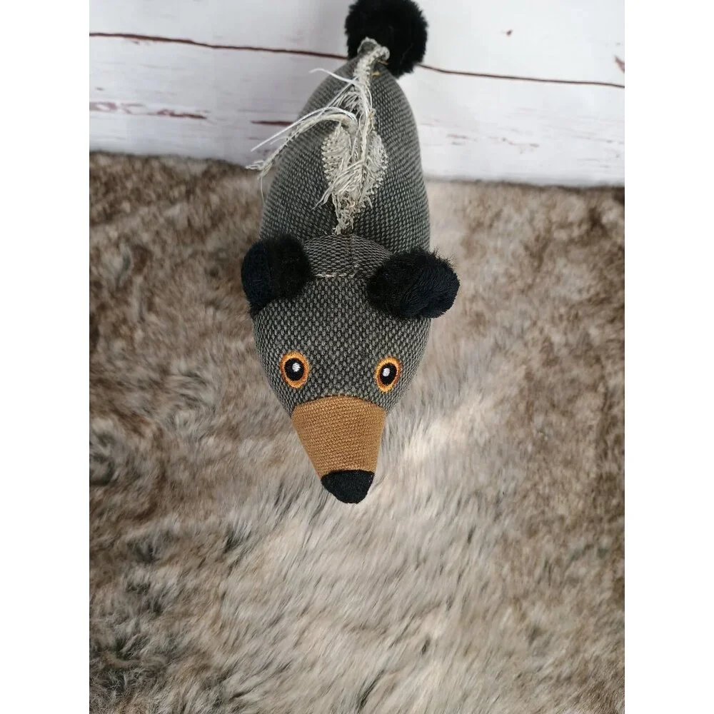 Happy Tails 10 in Stuffed Gray Bear‎ Brown Nose Dog Toy